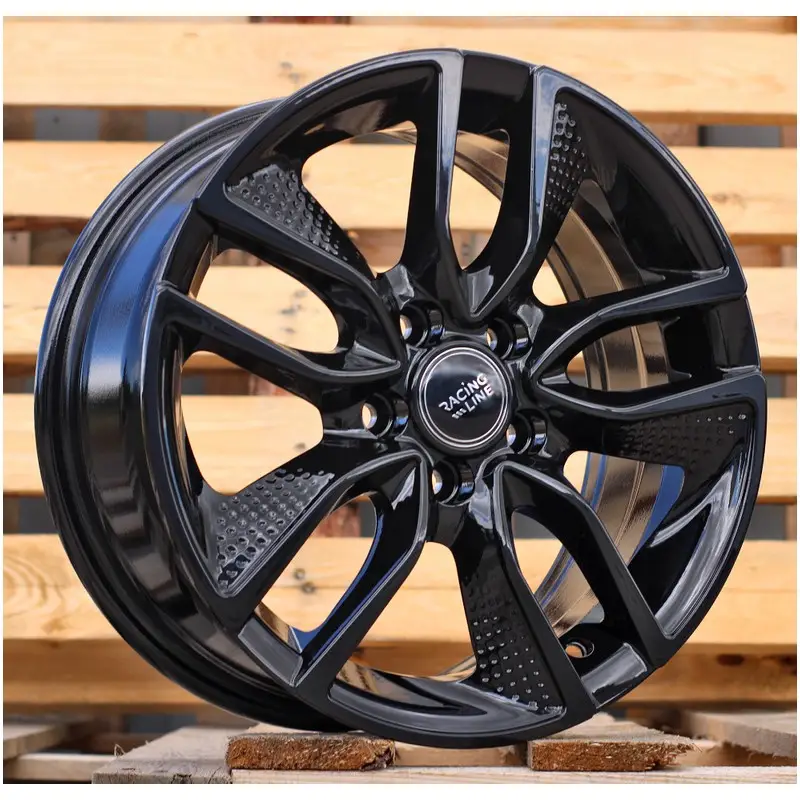 4 jantes 6.5 15 5x100 Noir Brillant Produit De Marque