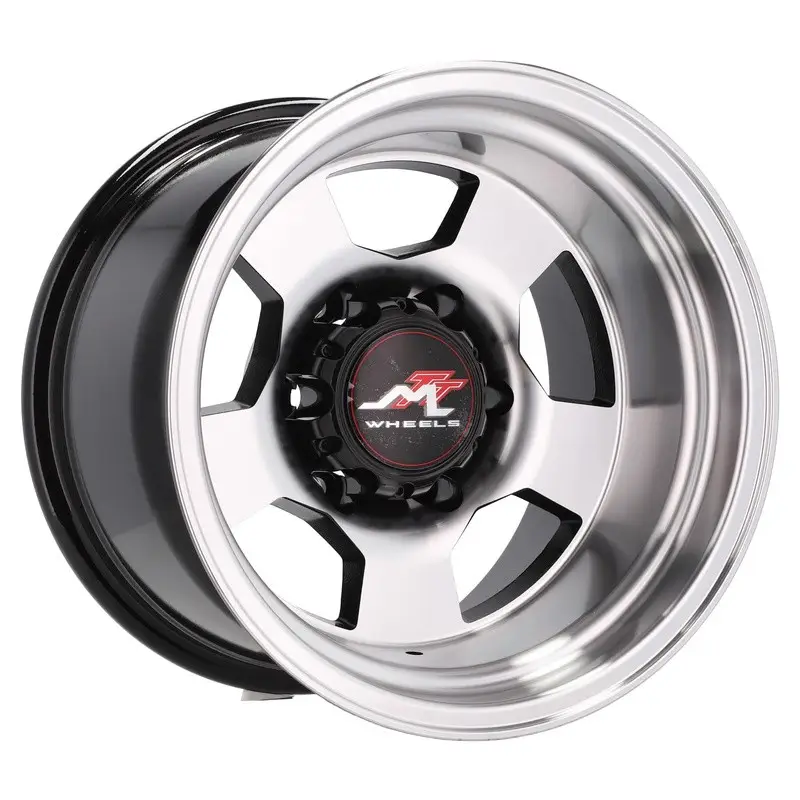 4 jantes 12.0 15 6x139.7 Noir Brillant Retour Gratuit