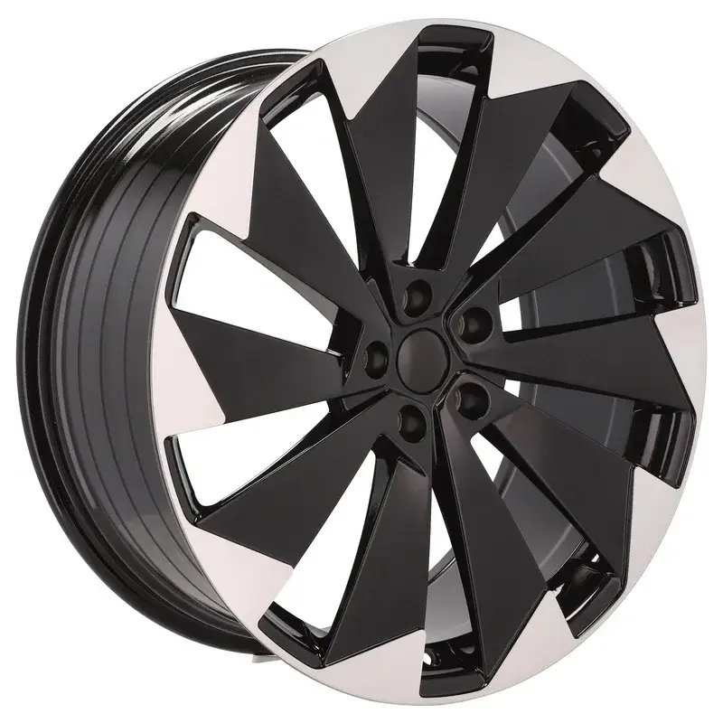 4 jantes 8.0 19 5x112 design Skoda Fluotournage Noir Brillant Bon Plan