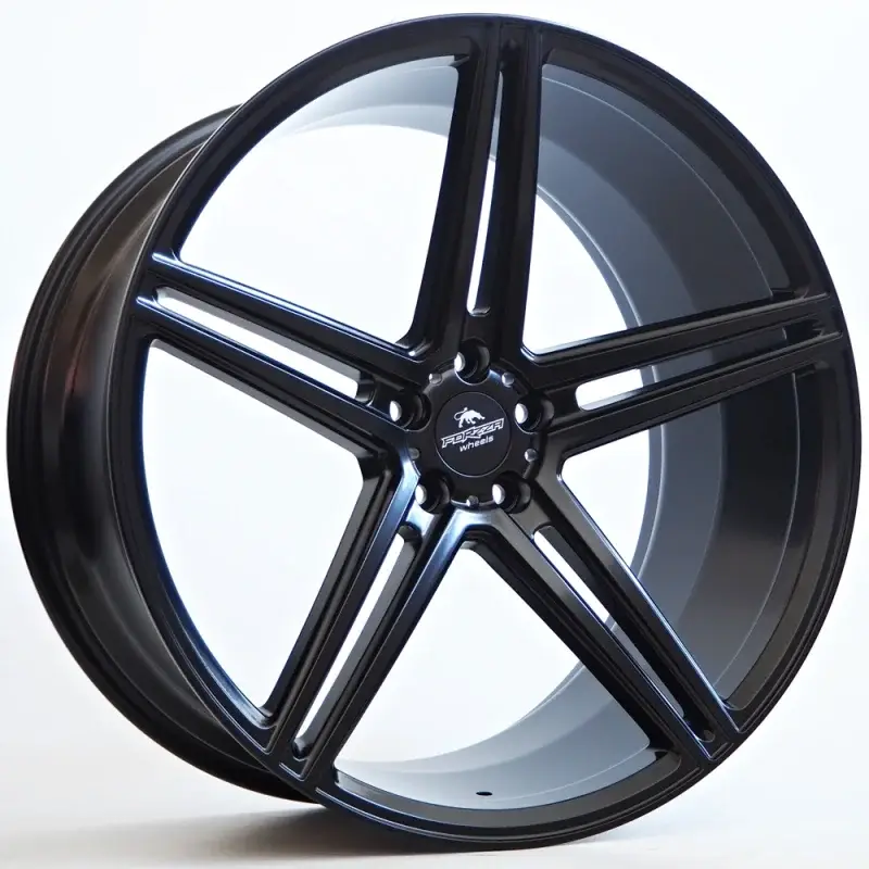 2 jantes Ratlankis Forzza Bosan 10,5X22 5X112 ET38 66,45 Satin Black Commander Vite
