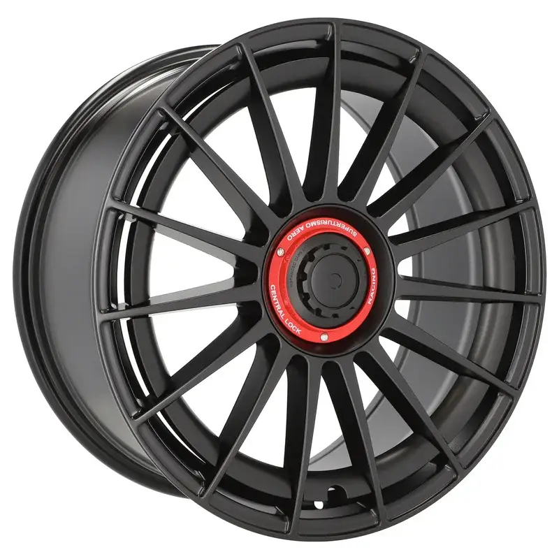 4 jantes 8.0 18 5x112 Fluotournage Noir Brillant Haute Qualité