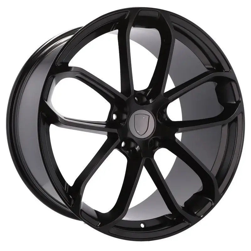 4 jantes 9.5 21 5x130 design Porsche Fluotournage Noir Mat Réduction