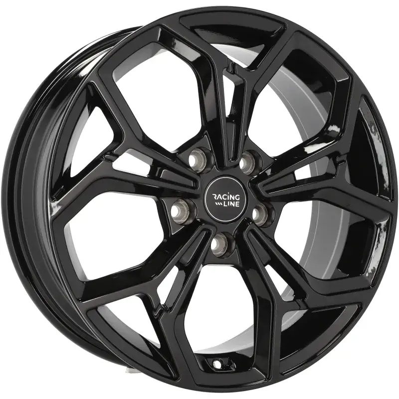 4 jantes 7.0 17 5x114.3 design Kia Fluotournage Noir Brillant Satisfait Ou Remboursé