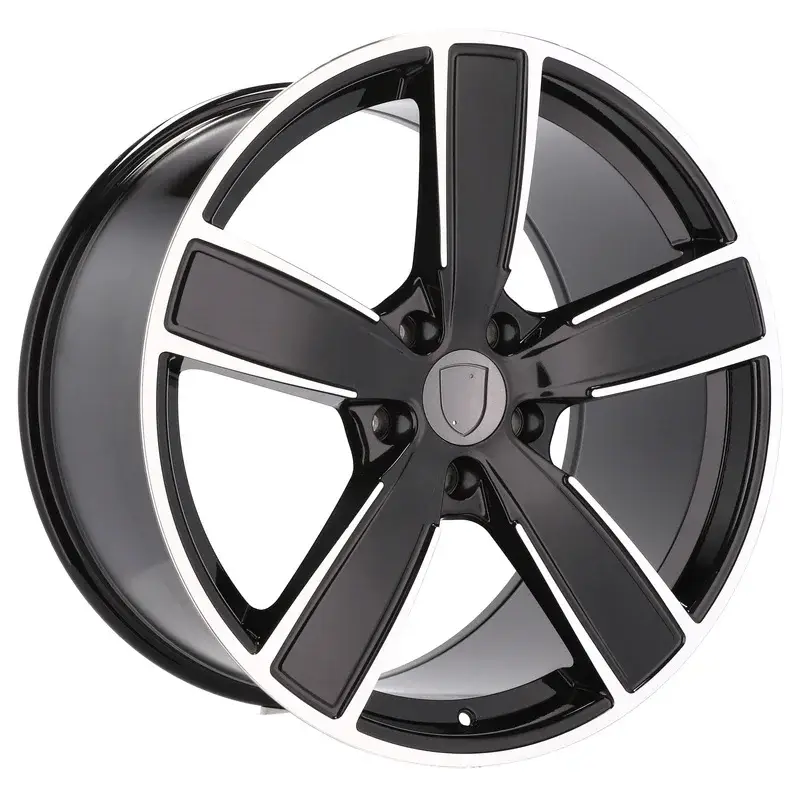 4 jantes 9.5 21 5x130 design Porsche Fluotournage Noir Brillant Haute Qualité