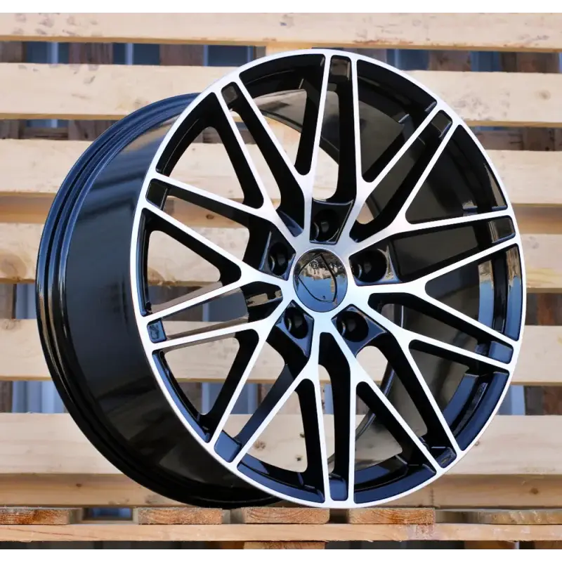 4 jantes 8.5 21 5x130 design Porsche Fluotournage Noir Brillant Soldes