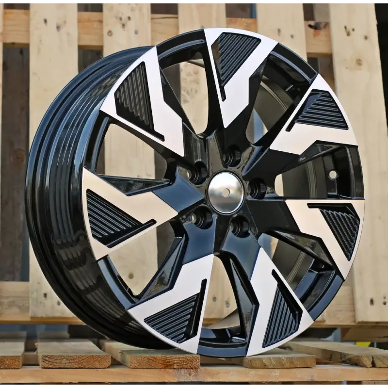 4 jantes 7.0 17 5x120 design Volkswagen Fluotournage Noir Brillant Usine Directe
