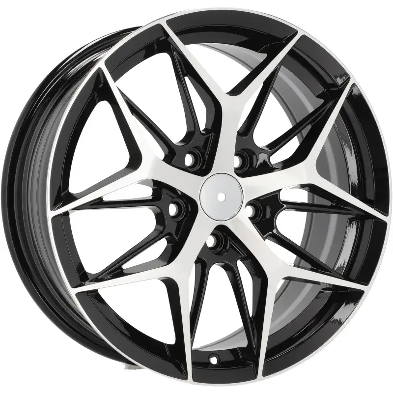 4 jantes 7.0 17 5x108 Fluotournage Noir Brillant Soldes
