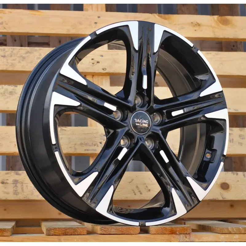 4 jantes 7.5 18 5x114.3 design Kia Fluotournage Noir Brillant Achat Immédiat