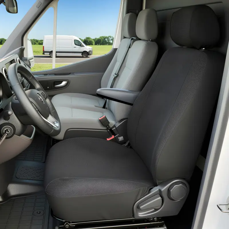 Livraison Gratuite Housse de siège Transporter en tissu pour VW Caddy, siège avant simple