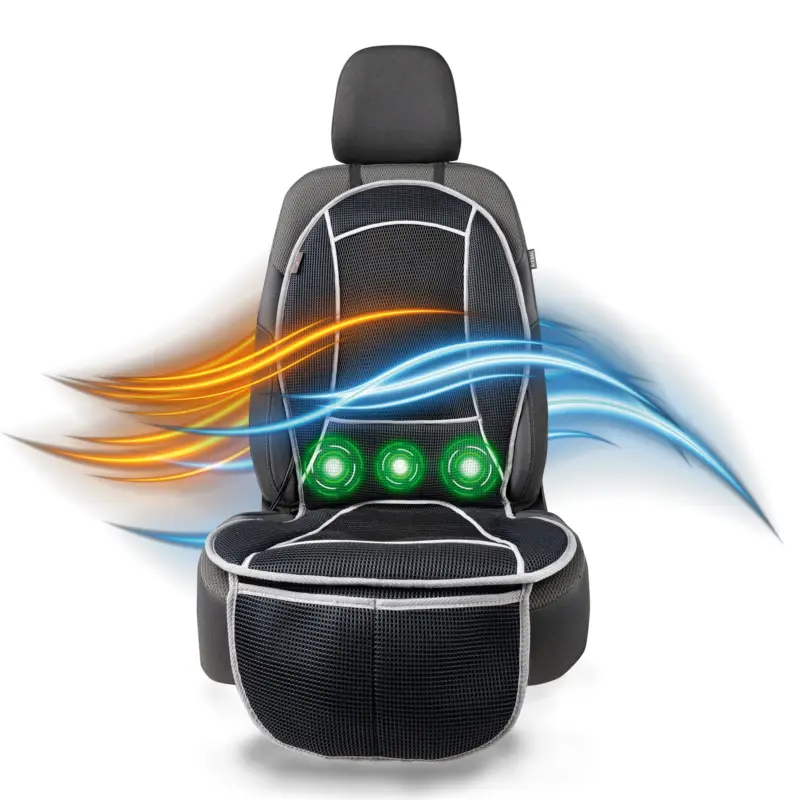 Coussin chauffant pour siège de voiture Cool Heat avec fonction de massage noir, 1 pièce Quantité Limitée