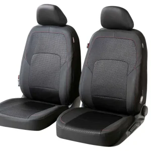 Meilleur Choix ZIPP IT Premium Housse de sièges Logan pour deux sièges avant avec système de fermeture éclair noir/rouge