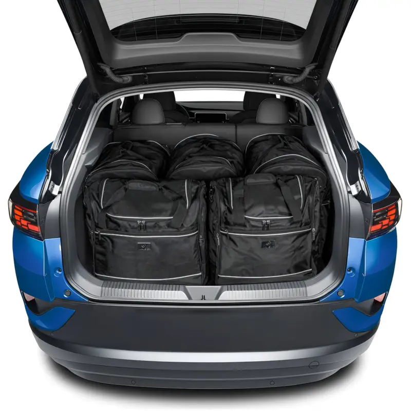 Ensemble de sacs de voyage Carbags pour VW ID.4, ensemble de sacs de coffre, ensemble de 5 pièces comprenant 3 sacs à roulettes (95 l), 1 sac de voyage (40 l), 1 sac de voyage (45 l) Dernier Modèle