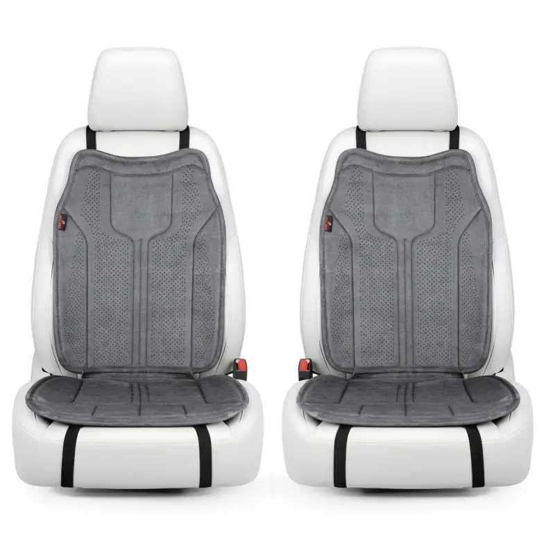 Expédition Rapide Coussin de siège pour voiture Nubo, 2x housses de siège premium aspect Alcantara, housse de siège de voiture pour 2 sièges avant anthracite